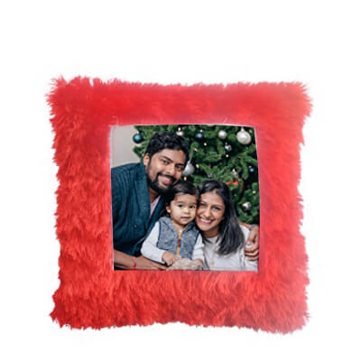 Photo Cushion with fur