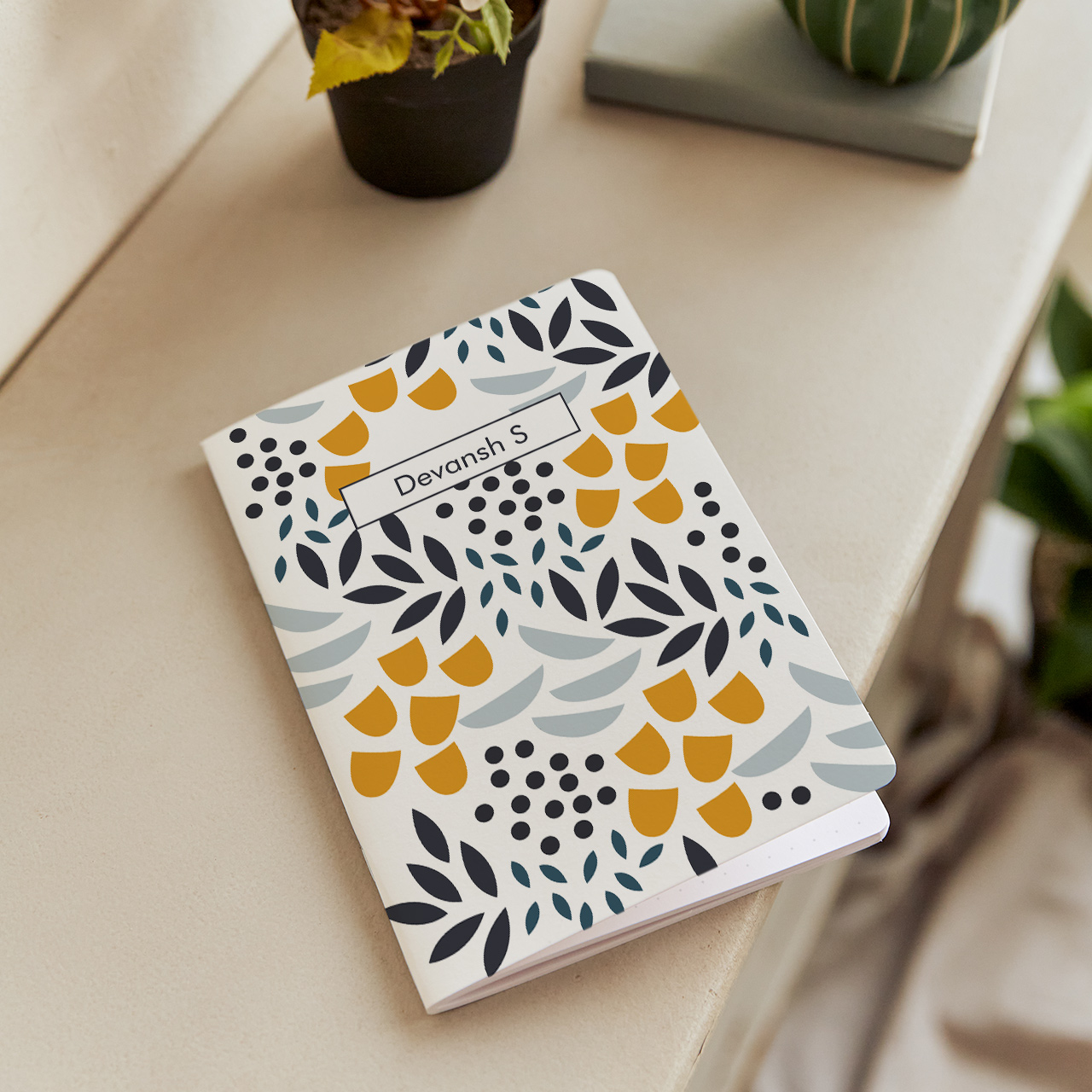 Modern Unique Notebook modern-floral Personalised A5 Notebook | Zoomin