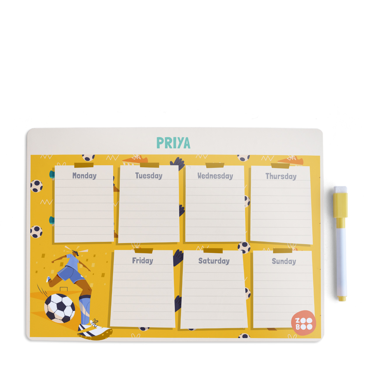 Football Goals Girl - Weekly Planner