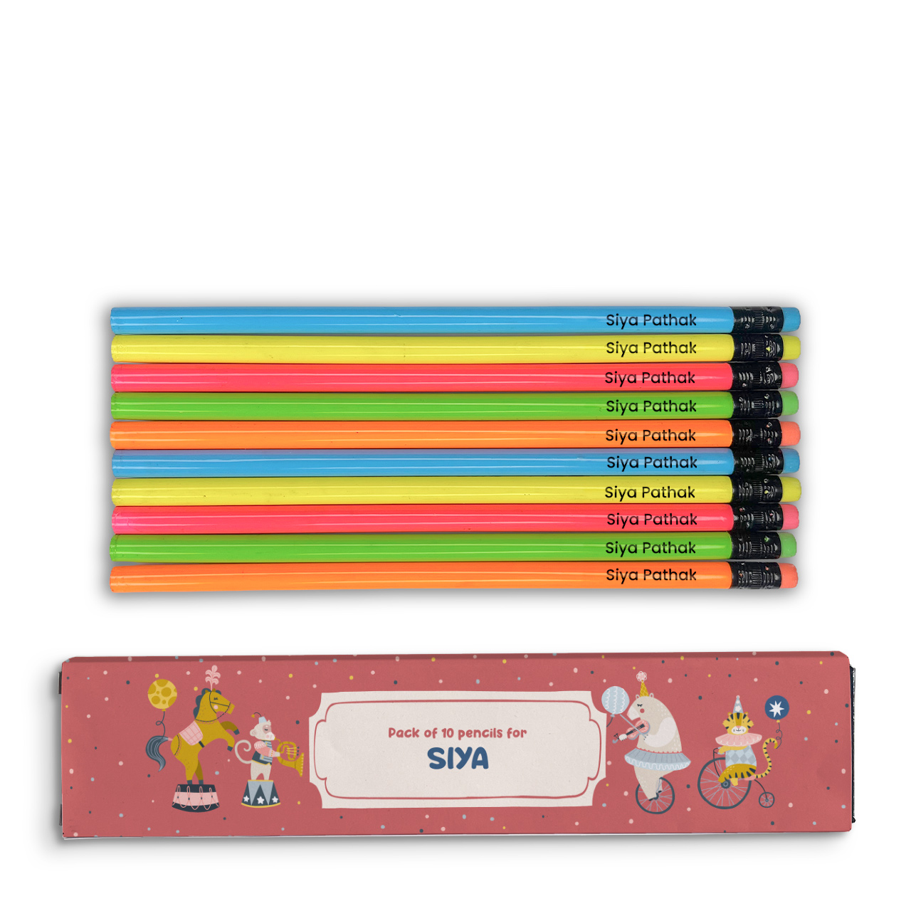 Animal Circus - Doms Pencils with Names Animal Circus - Doms Pencils with Names