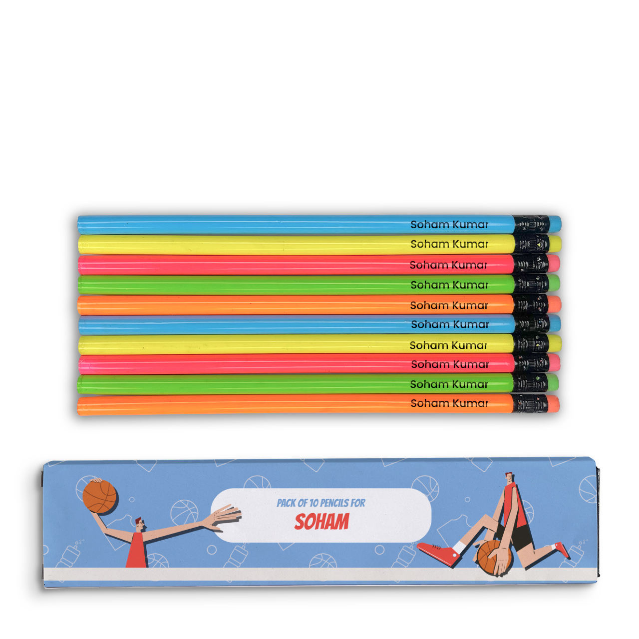 Basketball Fever Boy - Doms Pencils with Names Basketball Fever Boy - Doms Pencils with Names