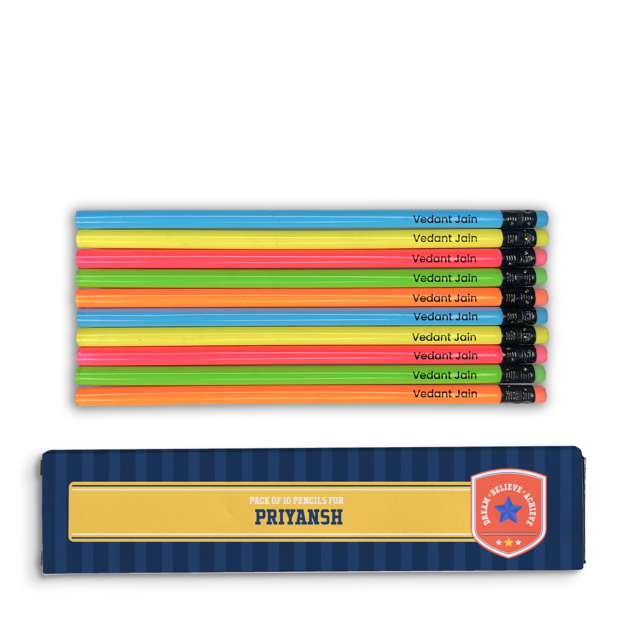 Jersey Number - Doms Pencils with Names Jersey Number - Doms Pencils with Names