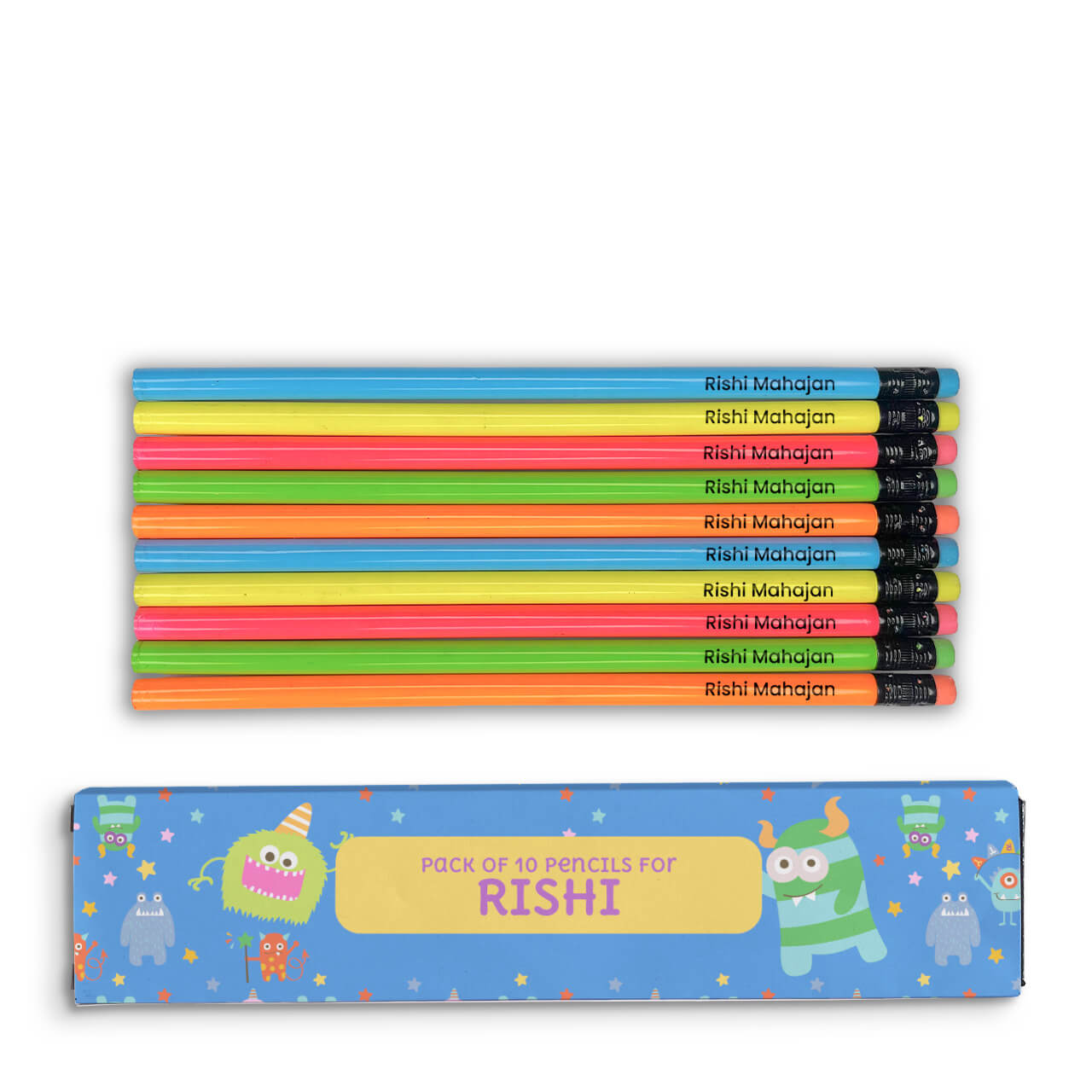 Monster Party - Doms Pencils with Names Monster Party - Doms Pencils with Names