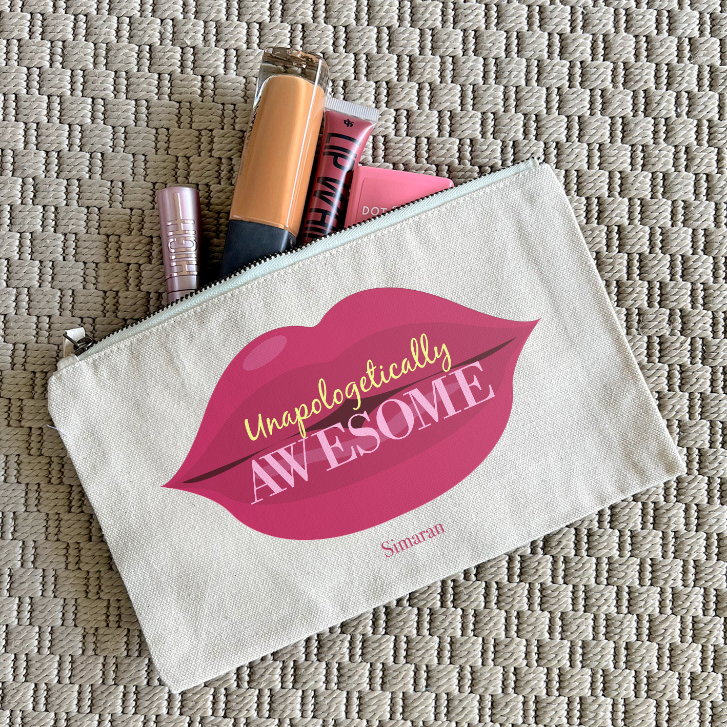 Pouch Names Unapologetically Awesome! Custom Printed Pouches with Name | Zoomin