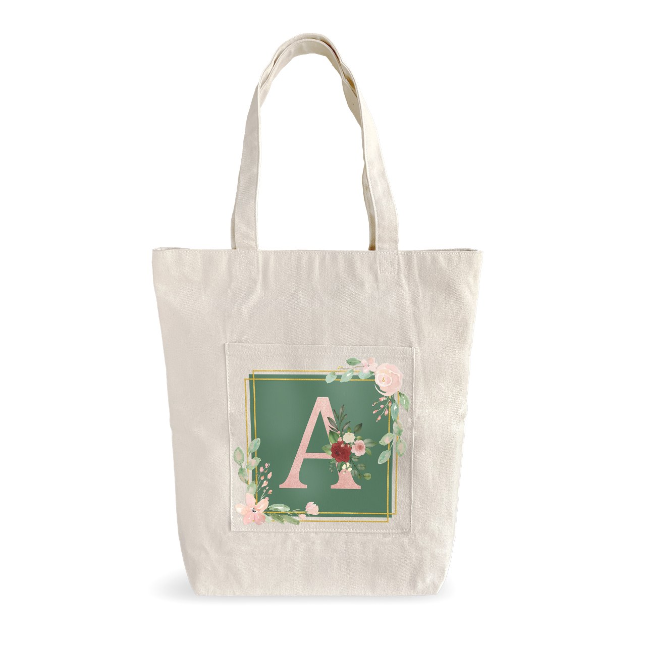 Bouquet Monogram A - Tote Bags Bouquet Monogram A - Tote Bags