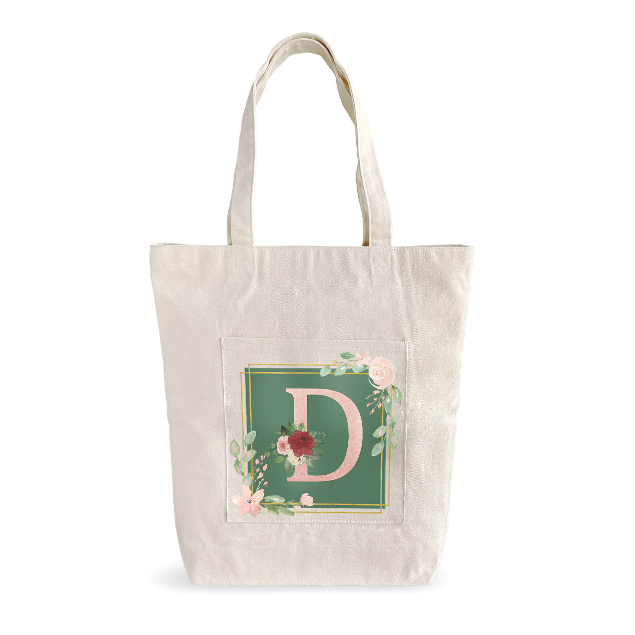 Bouquet Monogram D - Tote Bags Bouquet Monogram D - Tote Bags