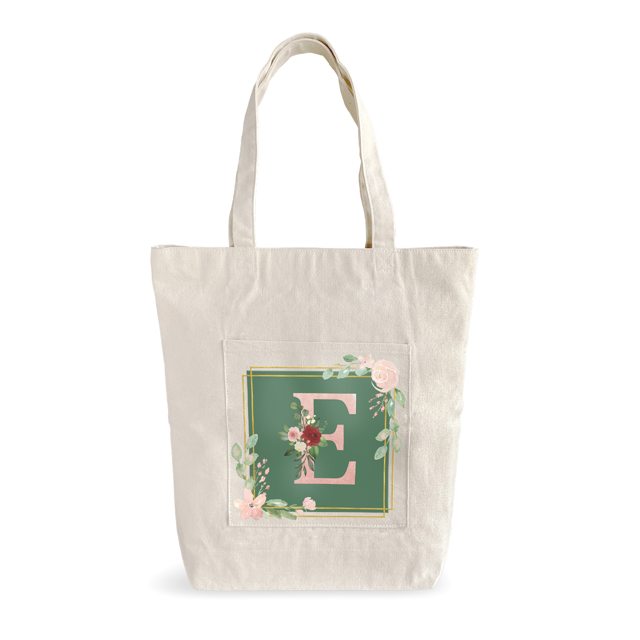 Bouquet Monogram E - Tote Bags Bouquet Monogram E - Tote Bags