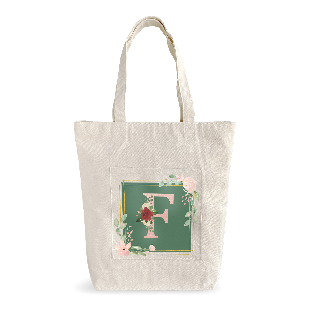 Bouquet Monogram F - Tote Bags Bouquet Monogram F - Tote Bags