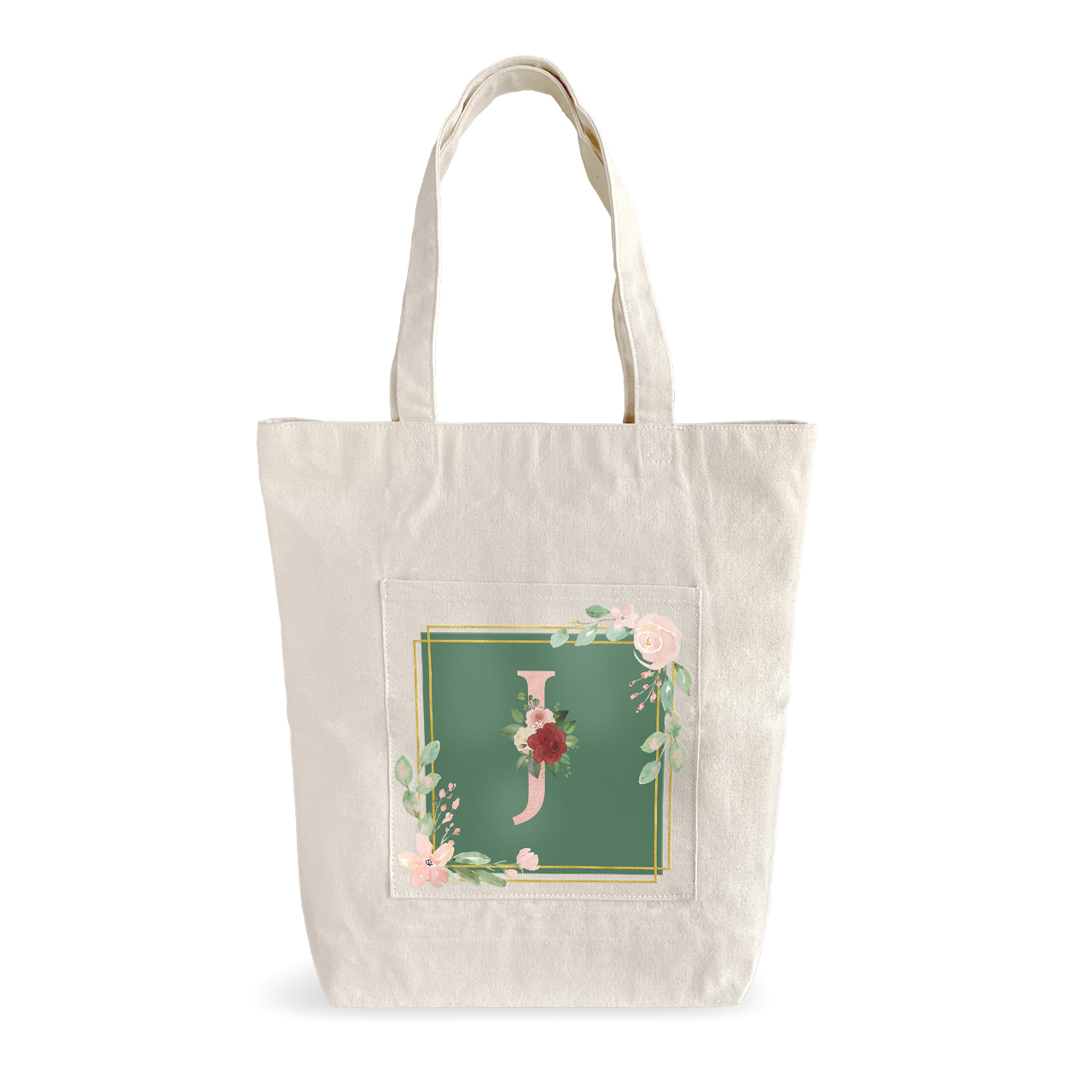 Bouquet Monogram J - Tote Bags Bouquet Monogram J - Tote Bags