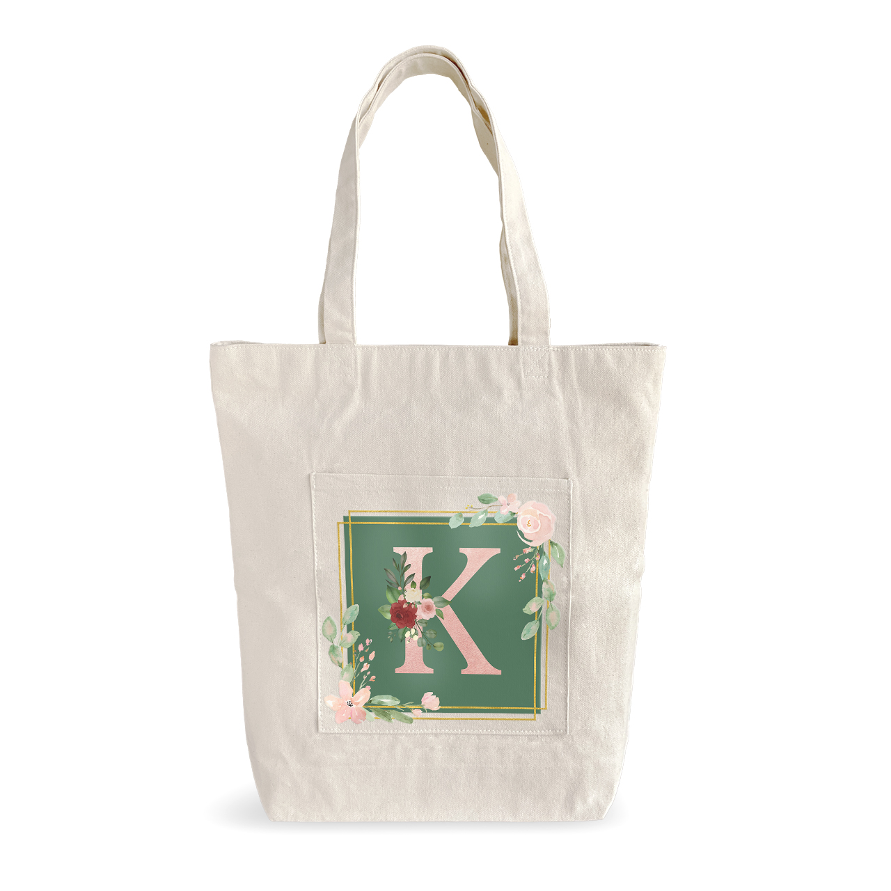 Bouquet Monogram K - Tote Bags Bouquet Monogram K - Tote Bags
