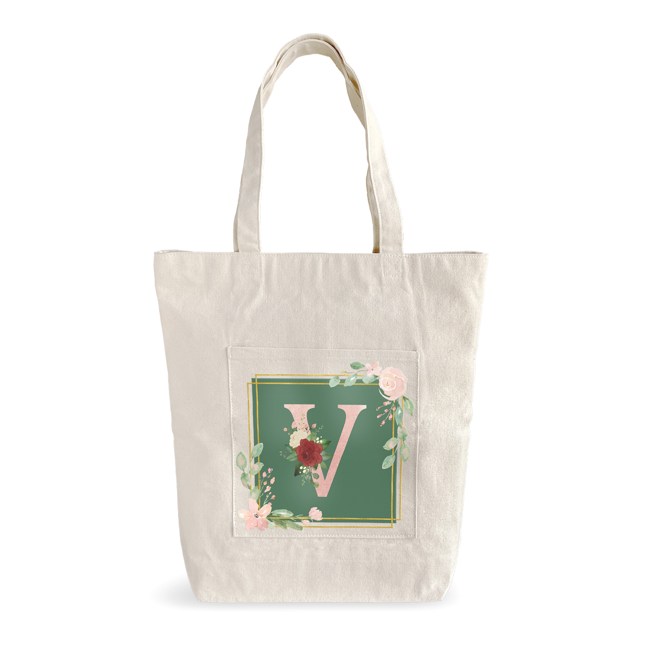 Bouquet Monogram V - Tote Bags