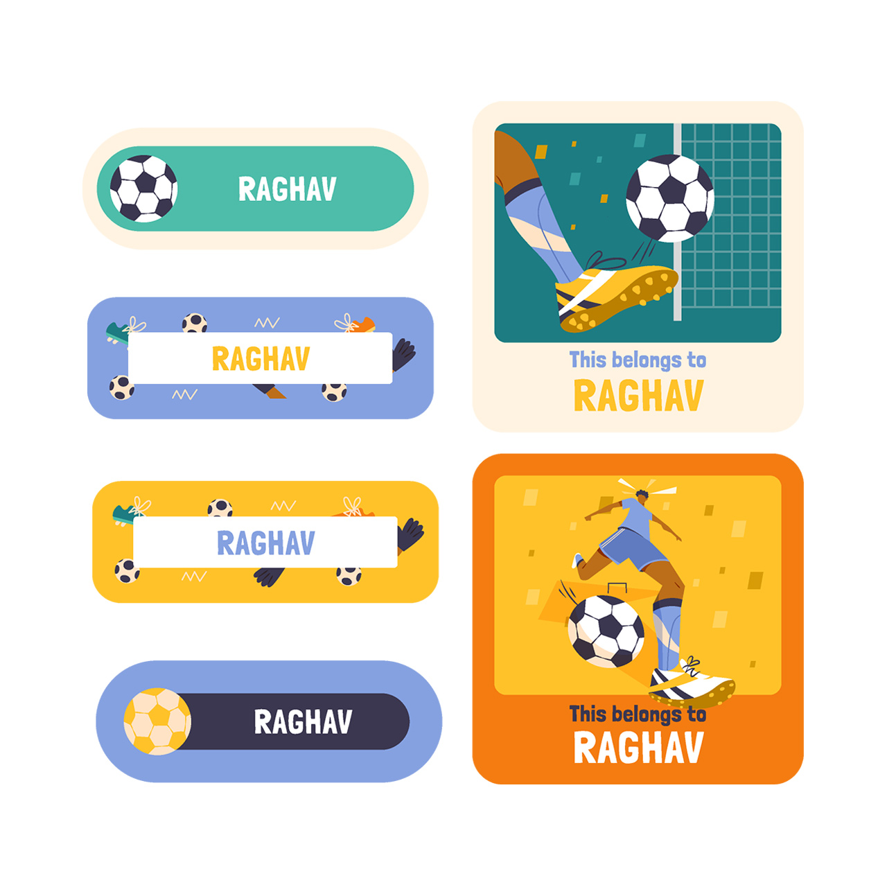 Football Goals Boy - Iron on Labels