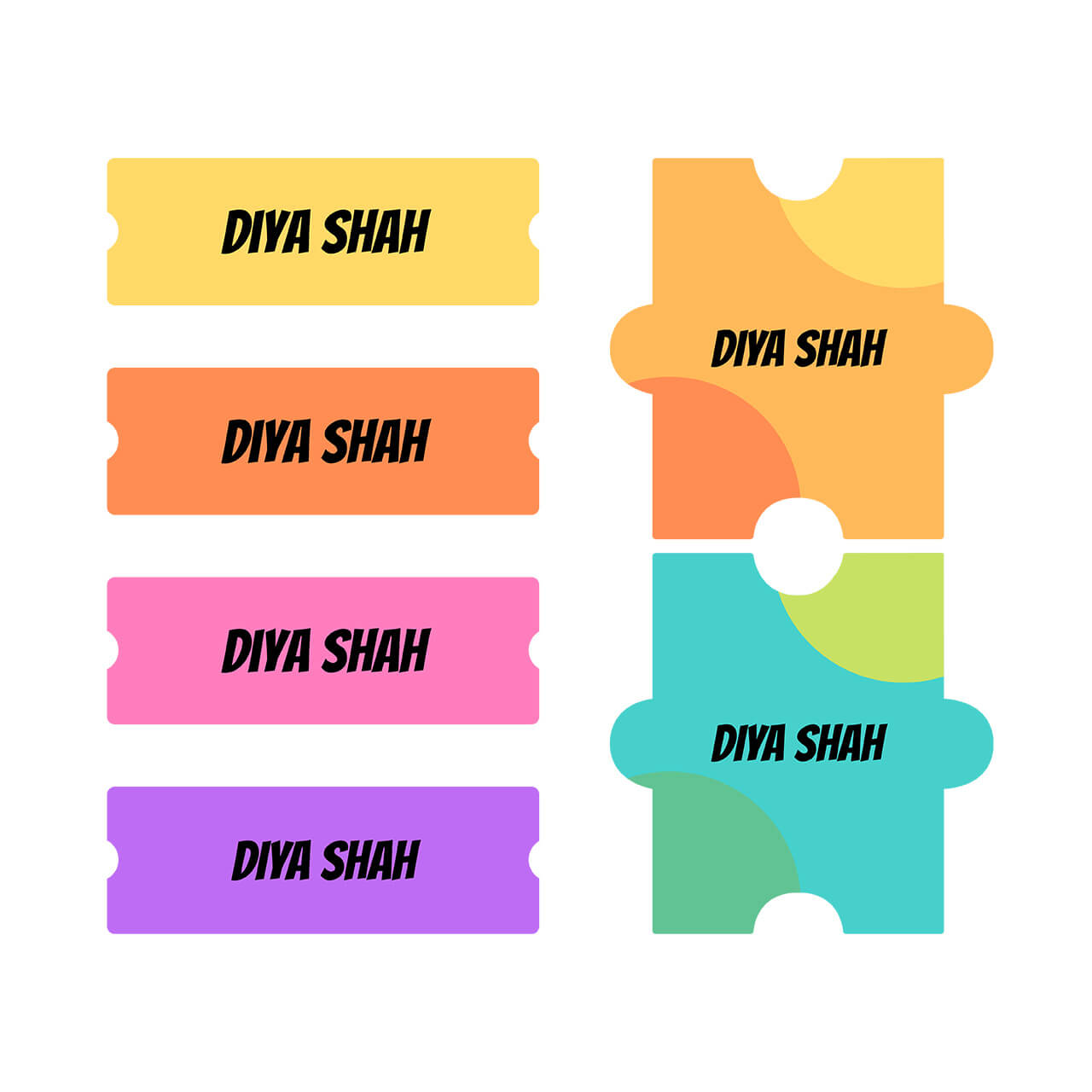 Puzzle Pop - Iron on Labels