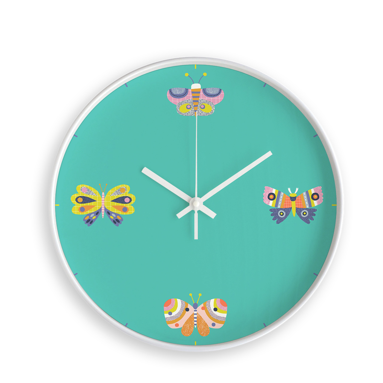 Flutter - White - Childrens Wall Clocks Flutter - White - Childrens Wall Clocks