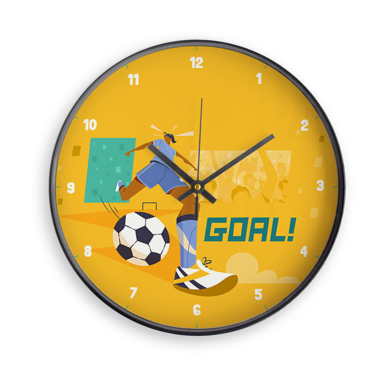 Football Goals Girl - Black - Childrens Wall Clocks Football Goals Girl - Black - Childrens Wall Clocks