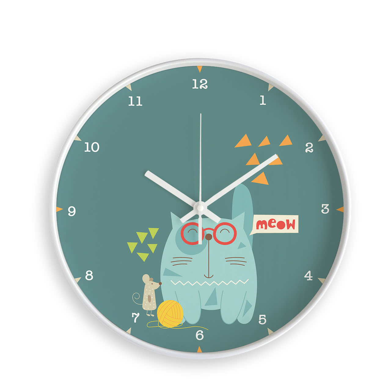 Kitty Cat - White - Childrens Wall Clocks Kitty Cat - White - Childrens Wall Clocks