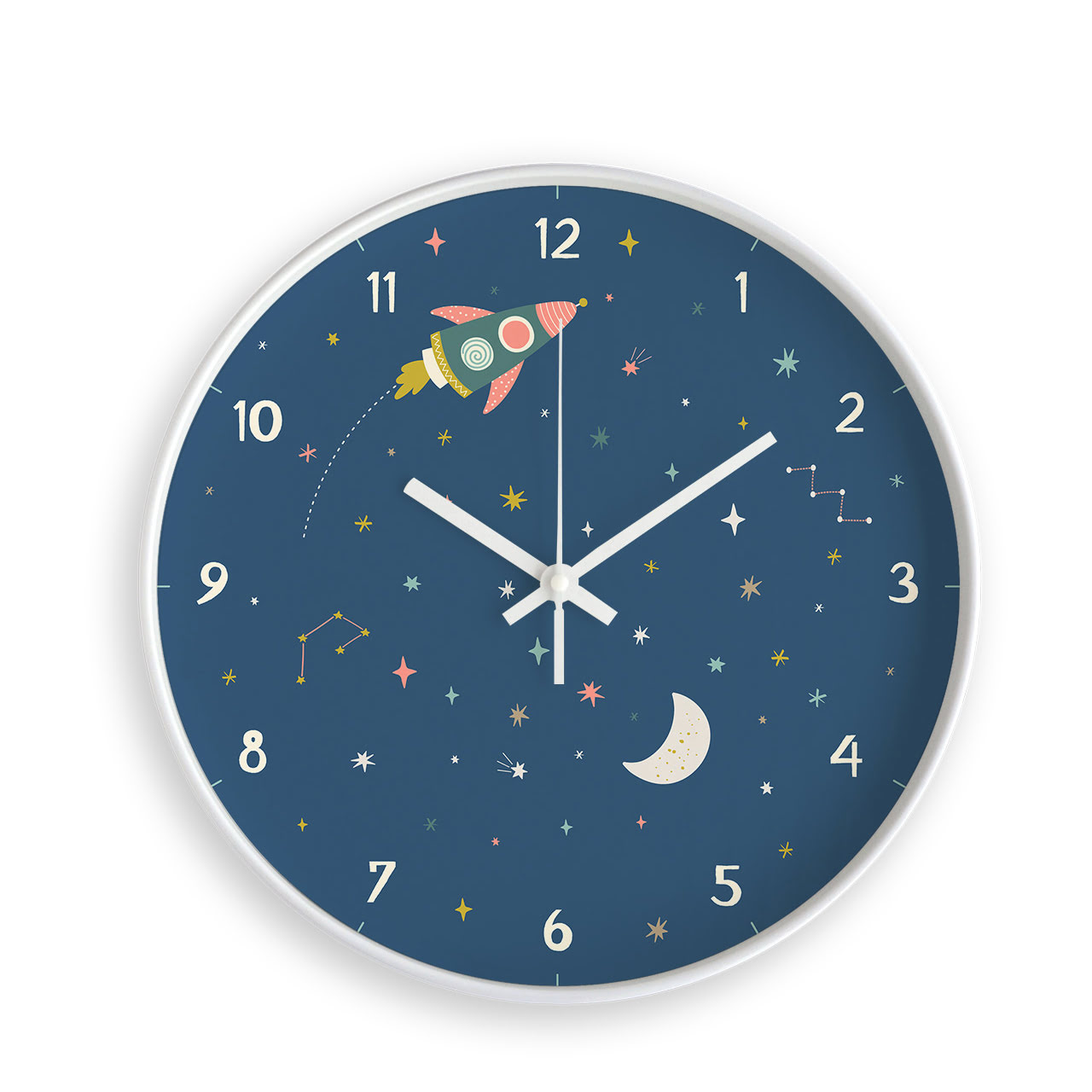 Space Explorer - White - Childrens Wall Clocks Space Explorer - White - Childrens Wall Clocks