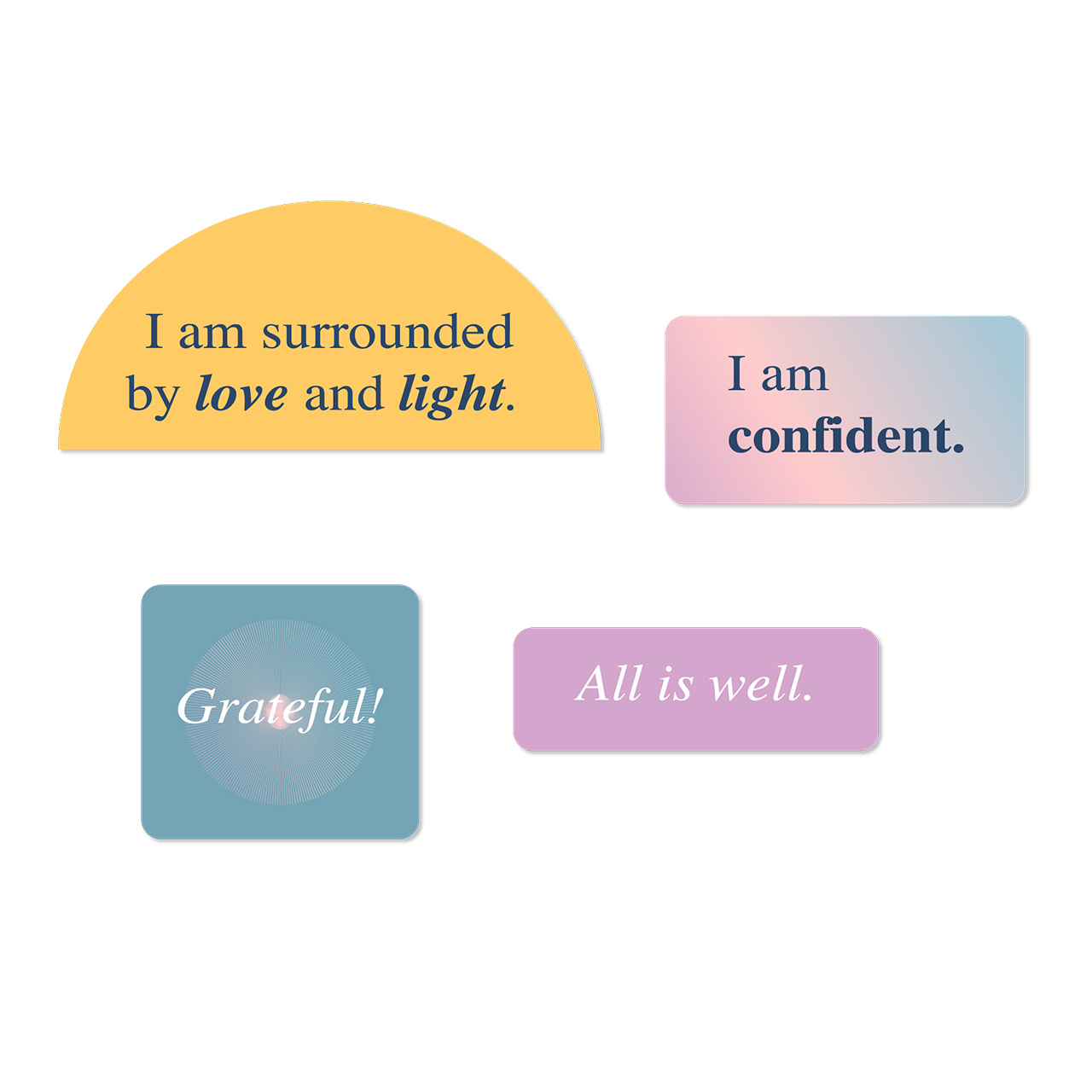 Daily Affirmations - Laptop Stickers (Set of 10)