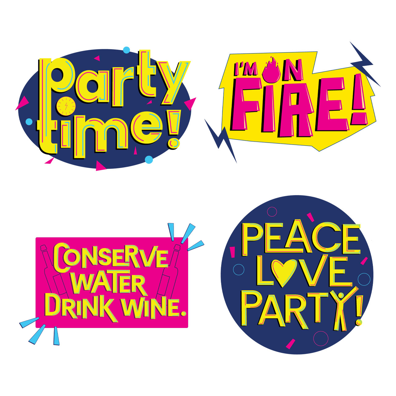 Party All Night - Laptop Stickers (Set of 10)