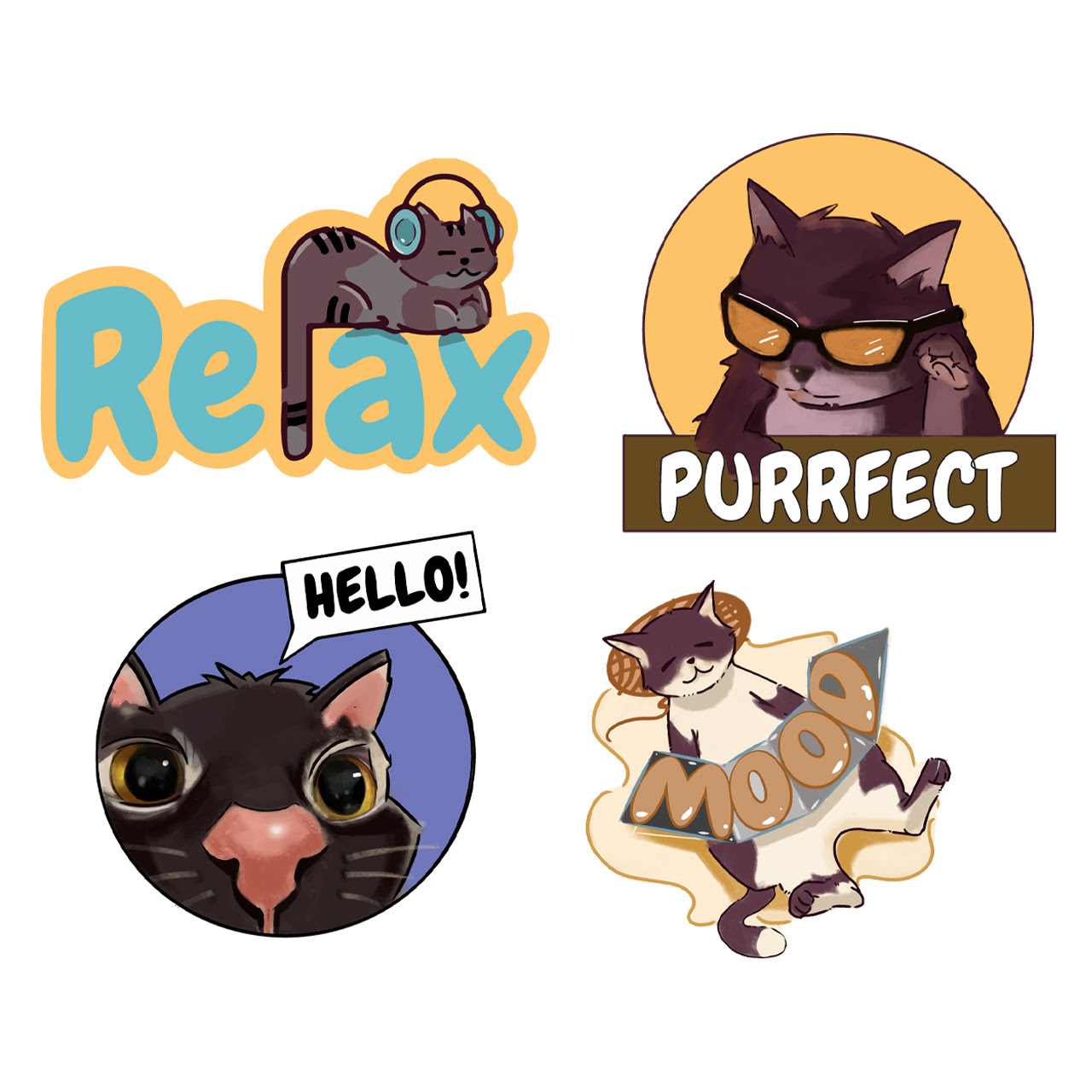 Purrfect - Laptop Stickers (Set of 10)