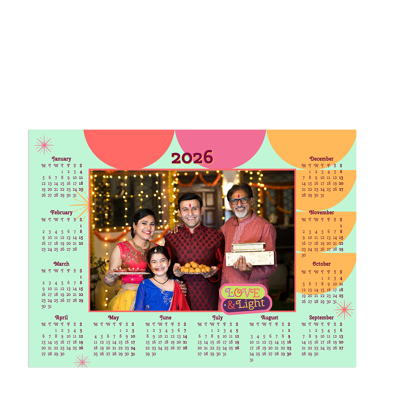 Festive Sparkle - Magnet Calendar 2026 Festive Sparkle - Magnet Calendar 2026