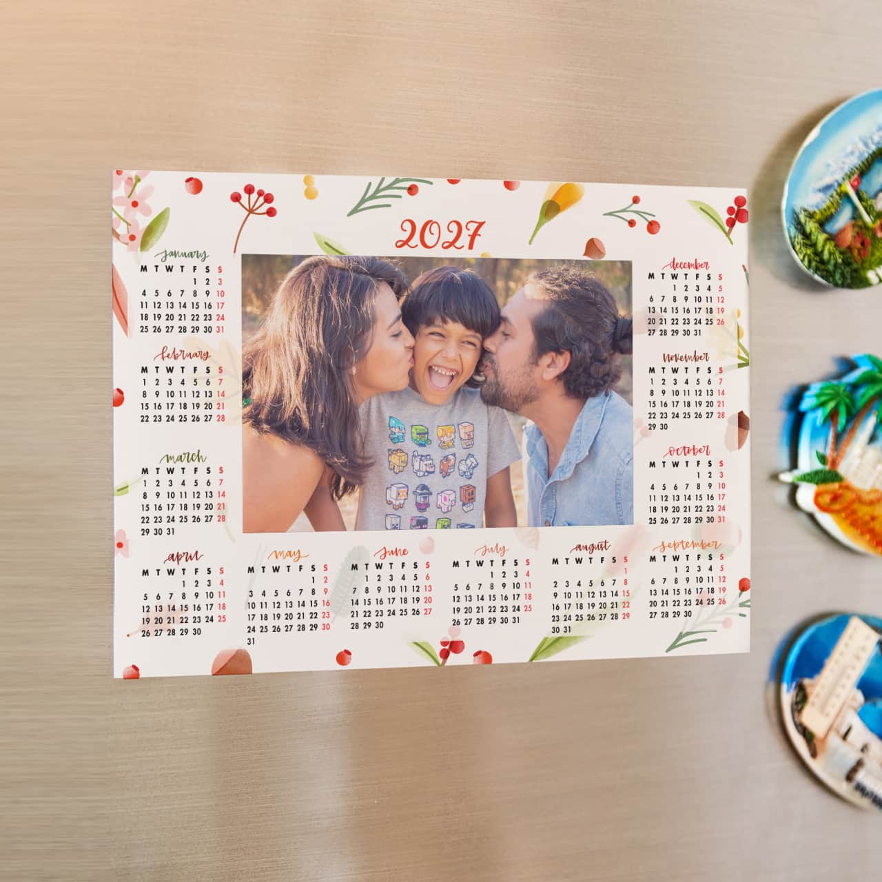 Floral Moments minimal magnet calendar design