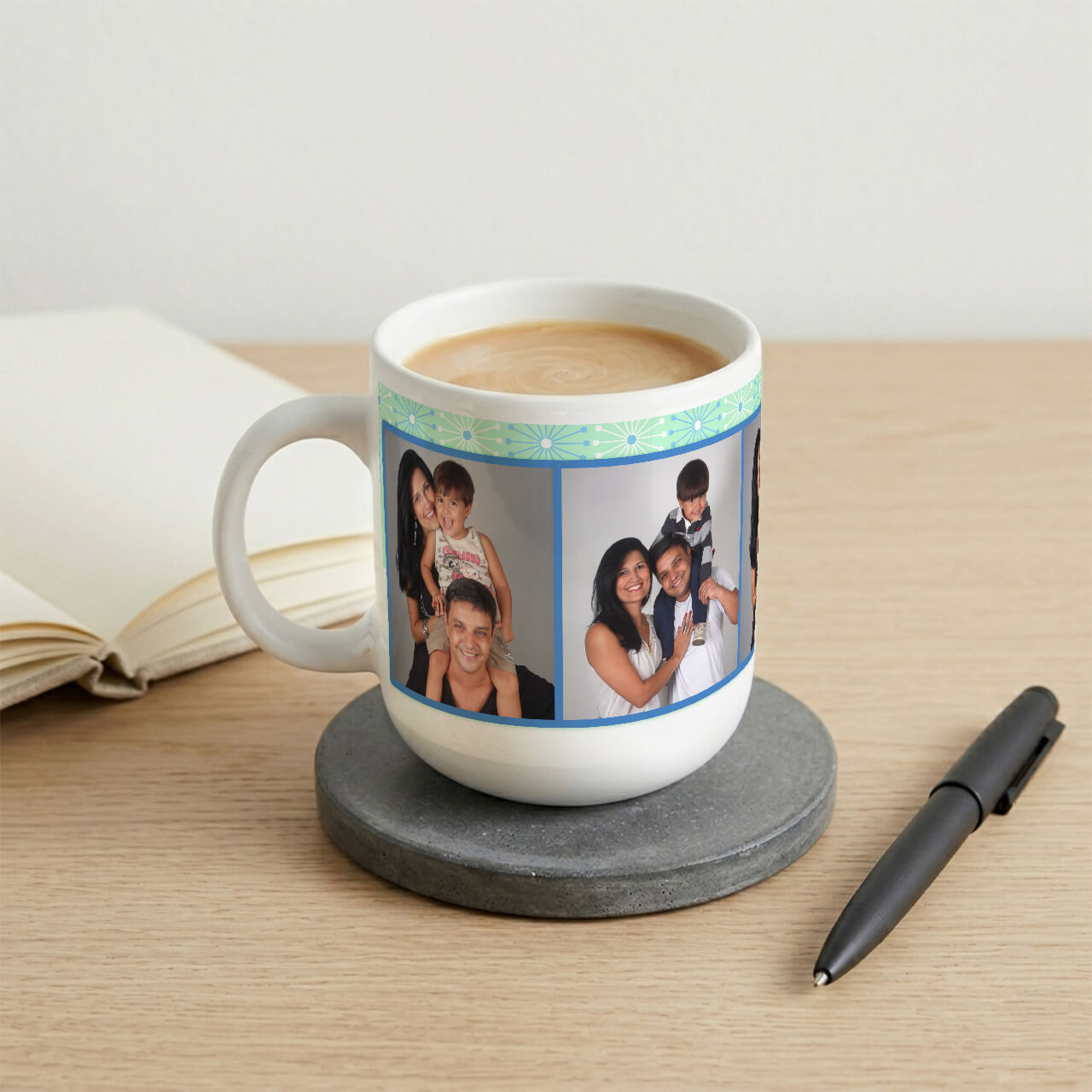 Modern personalized photo coffee mug birthday gift for father