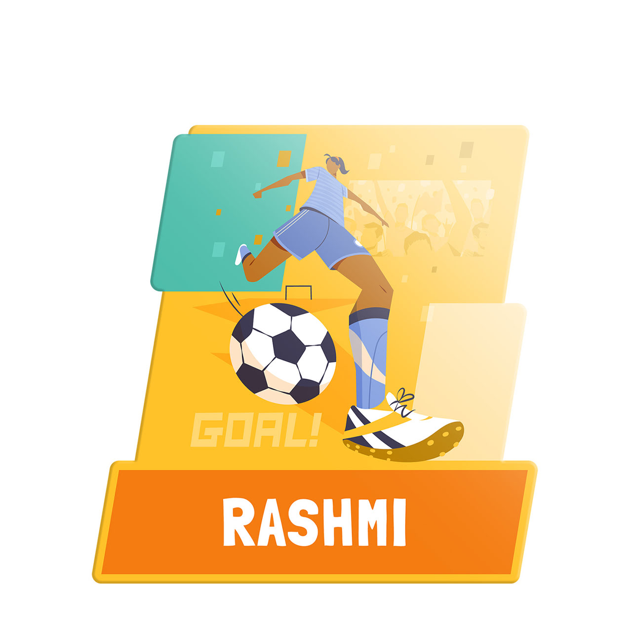 Football Goals Girl - Name Board