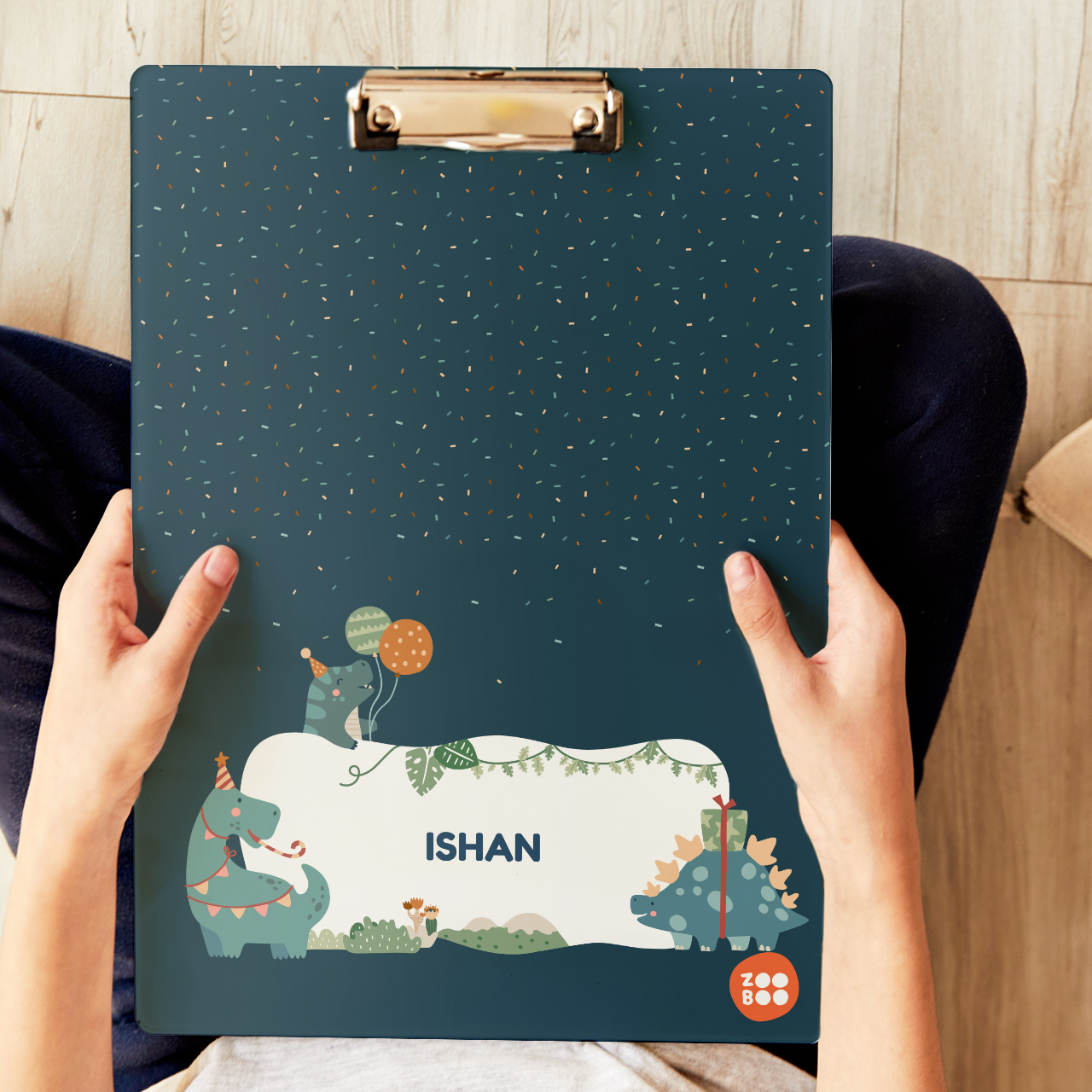 name-on-clipboard-dino-party