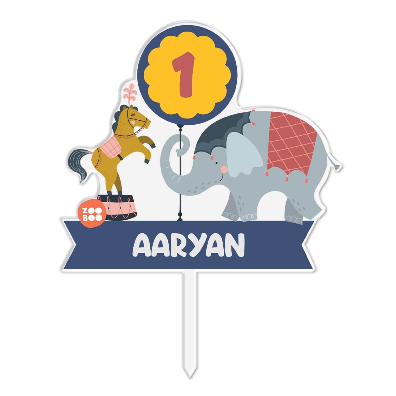 Animal Circus - Personalized Cake Topper