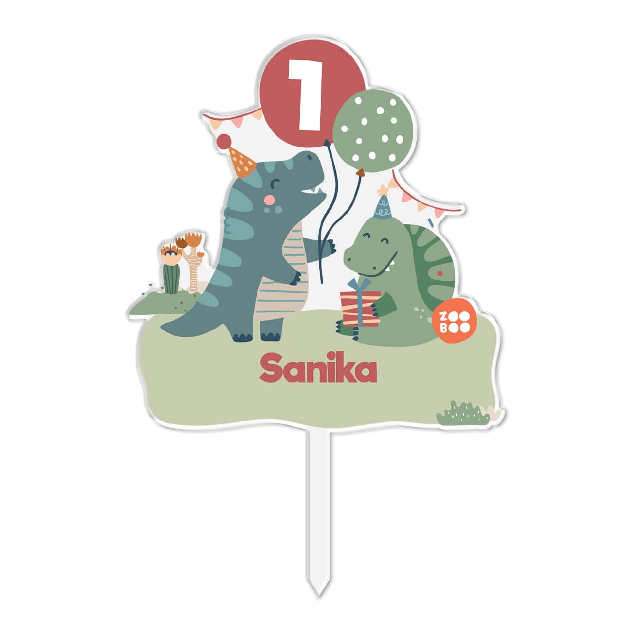 Dino Party - Personalized Cake Topper