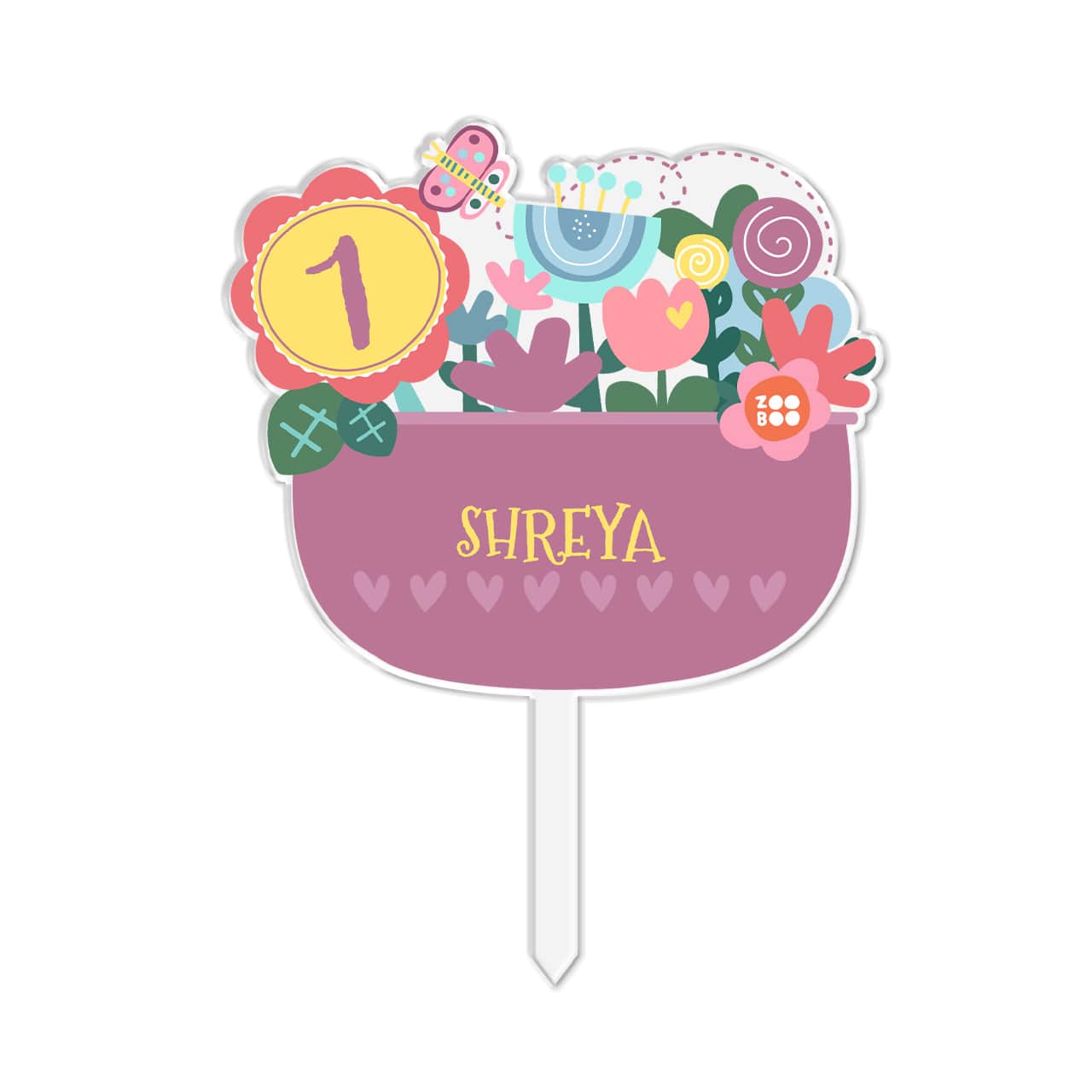 Flower Power - Personalized Cake Topper