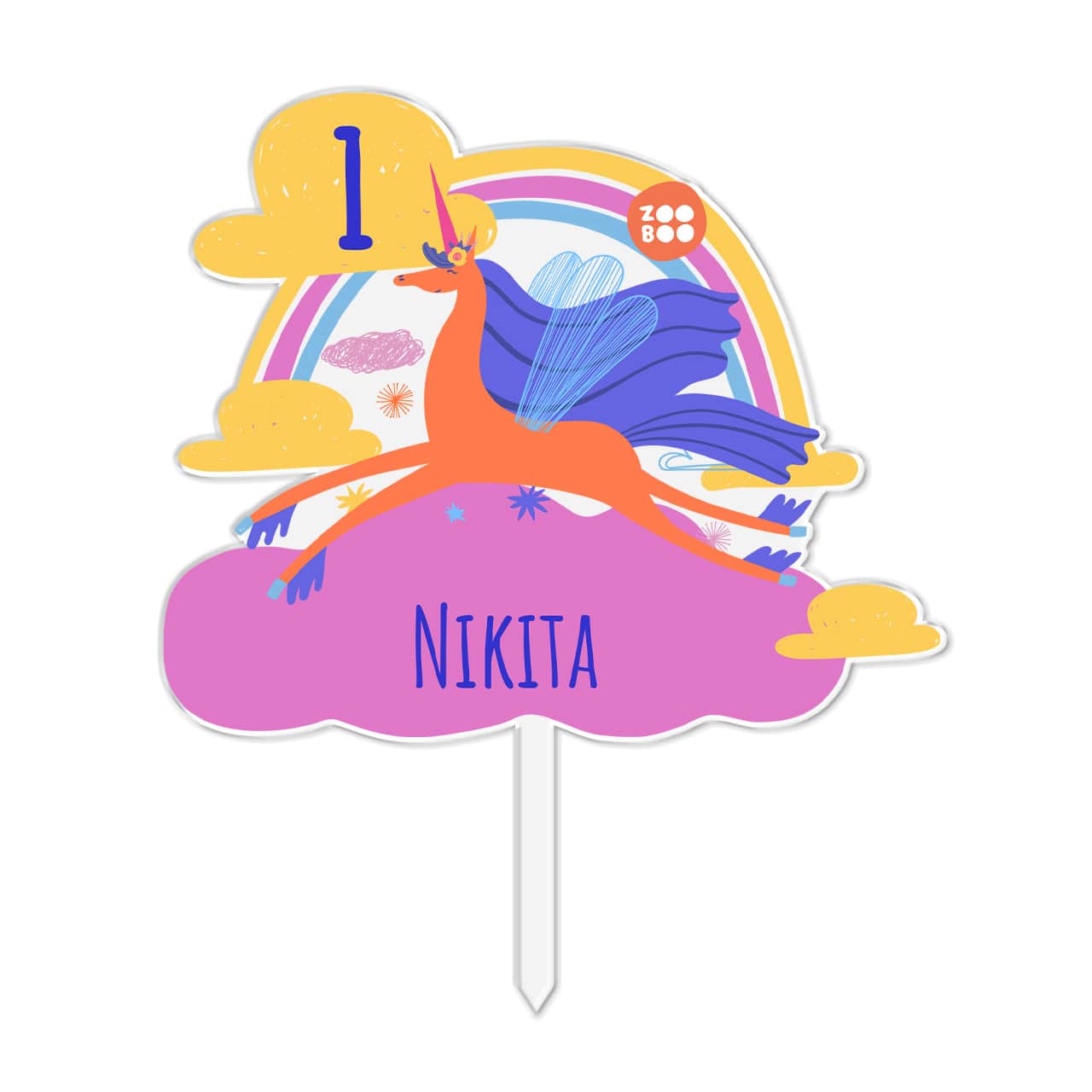 Magical Unicorn - Personalized Cake Topper