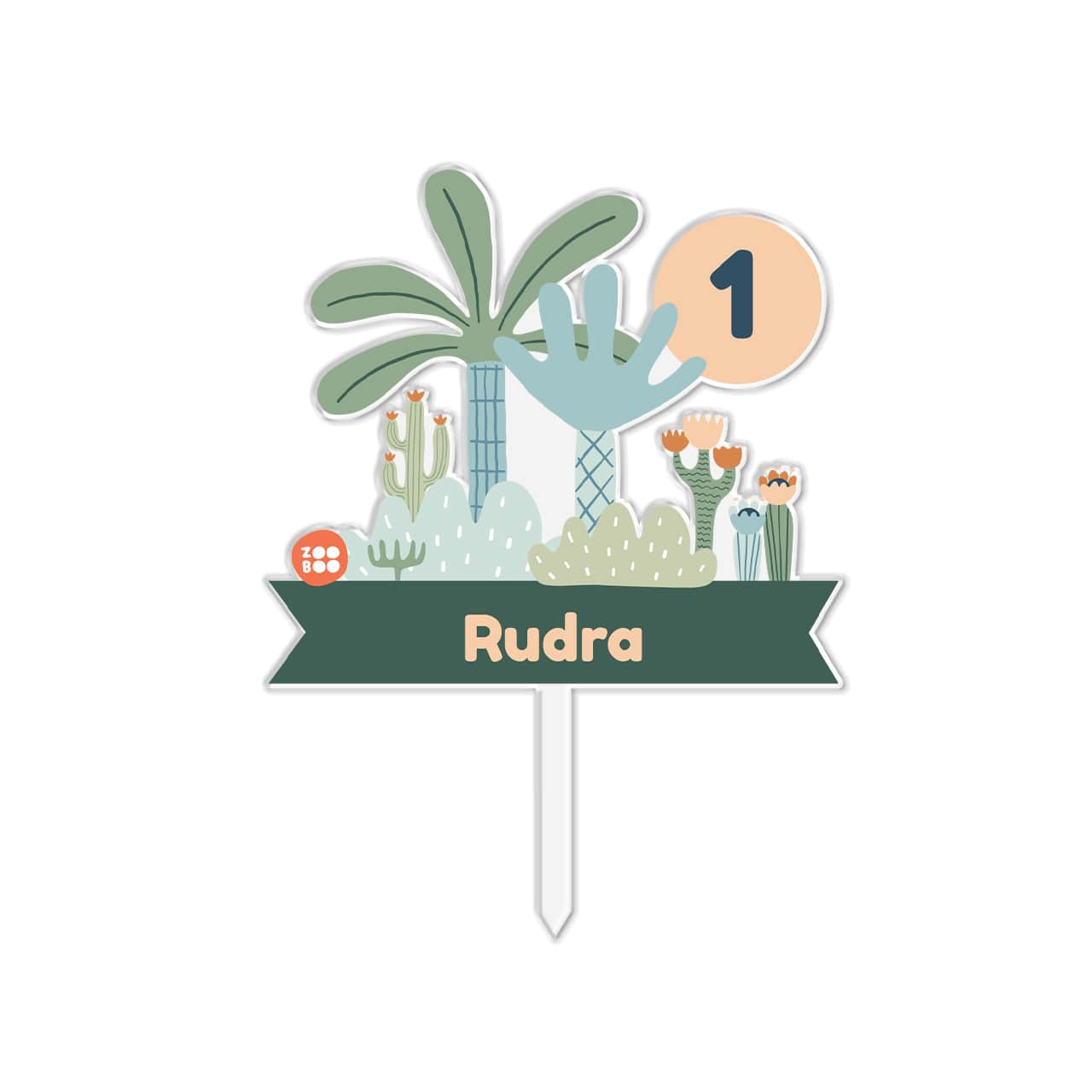 Nature & I - Personalized Cake Topper