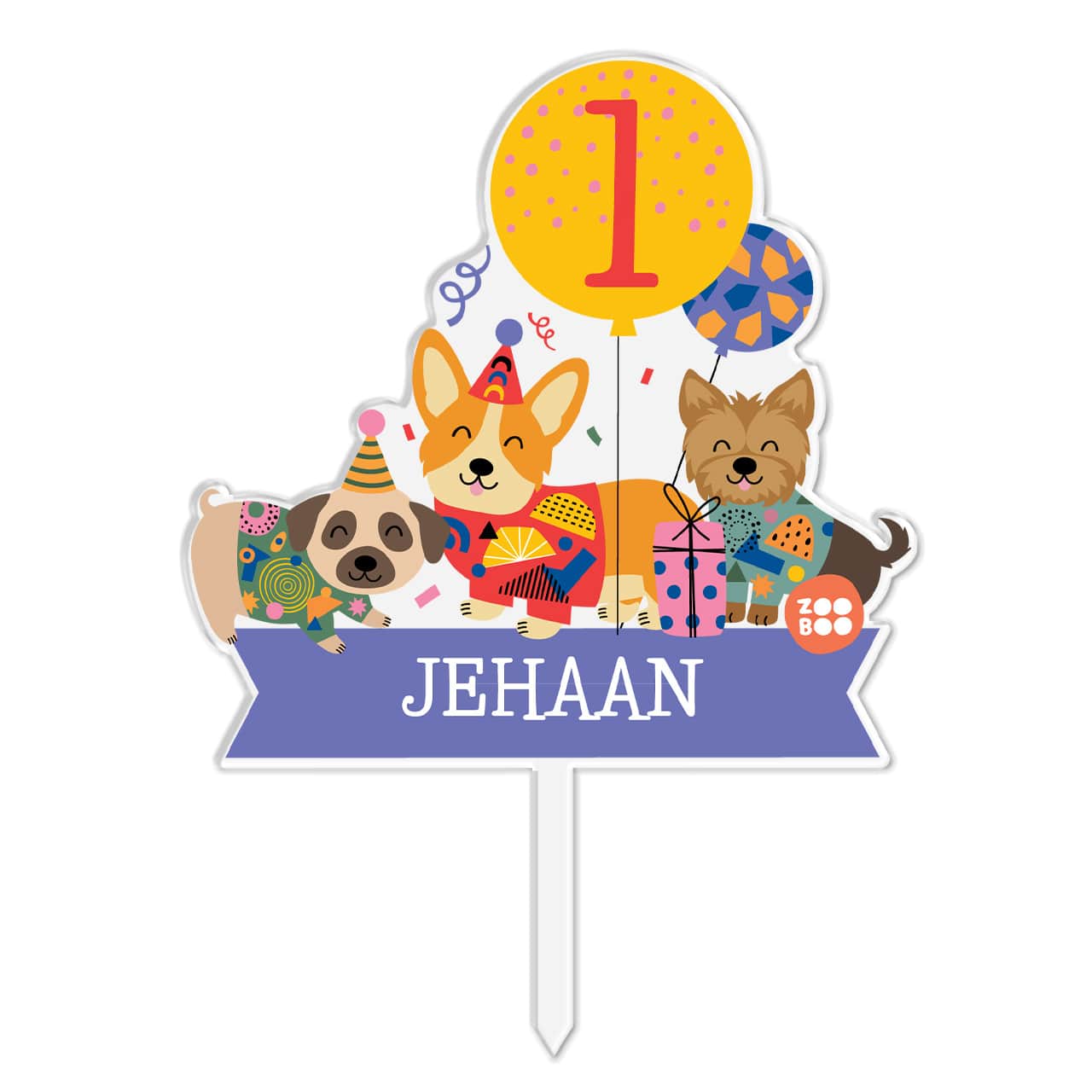 Paw Party - Personalized Cake Topper