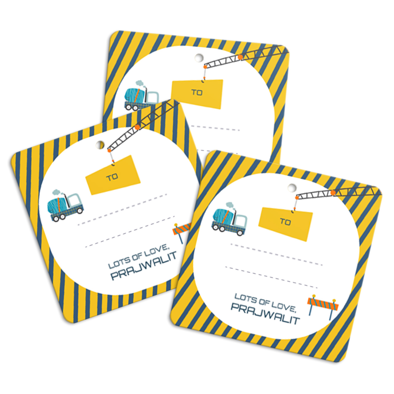 Construction Site - Personalized Gift Tags Construction Site - Personalized Gift Tags