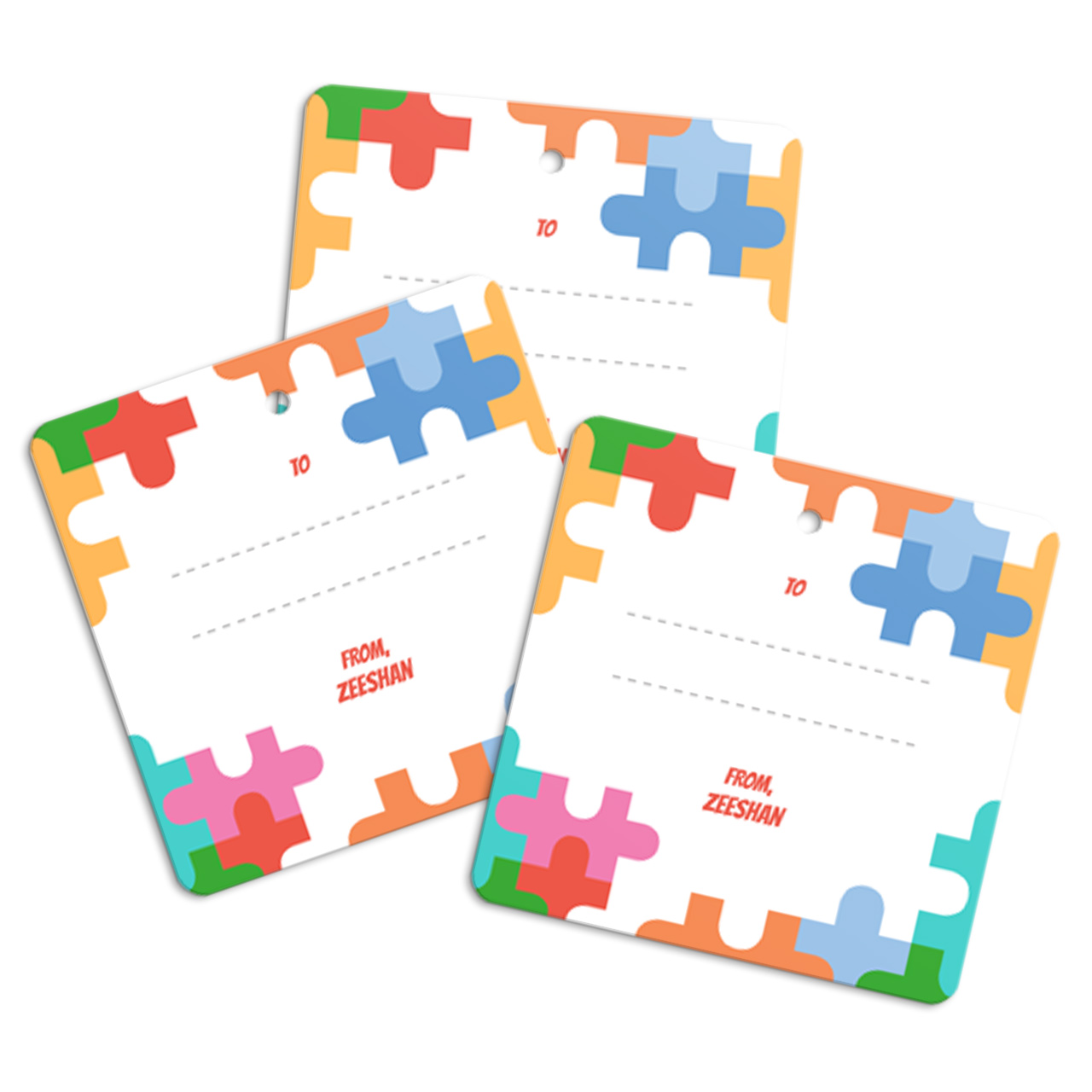 Puzzle Pop - Personalized Gift Tags Puzzle Pop - Personalized Gift Tags