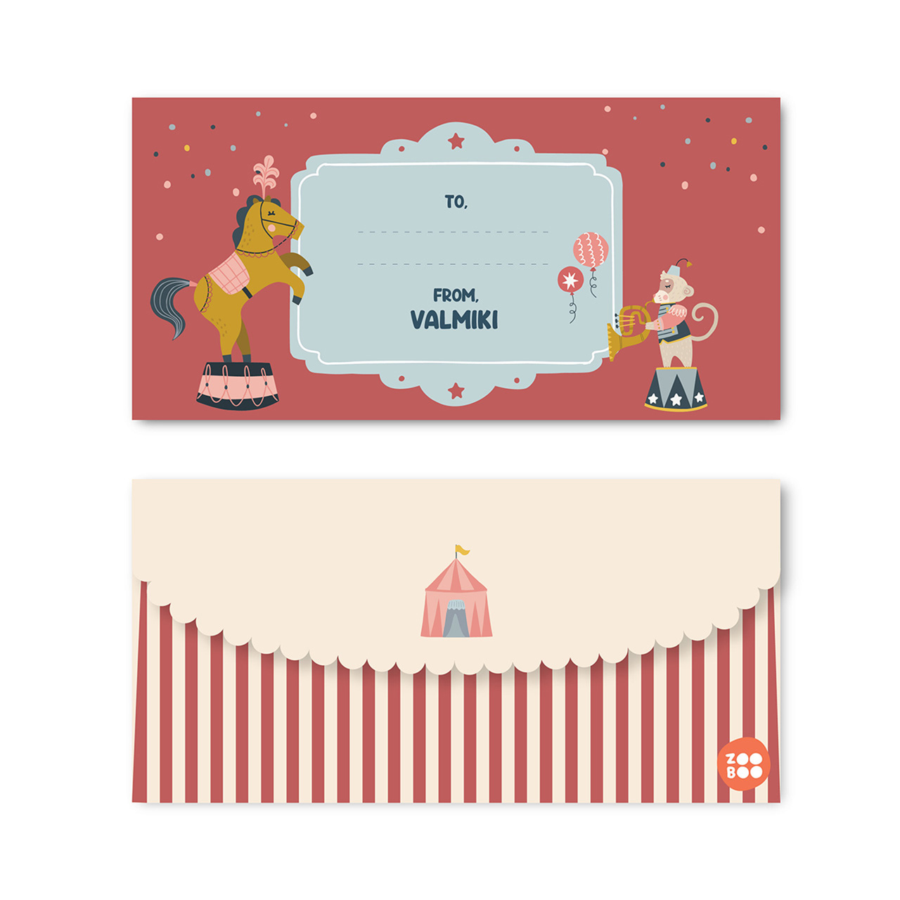Animal Circus - Personalized Money Envelopes Animal Circus - Personalized Money Envelopes