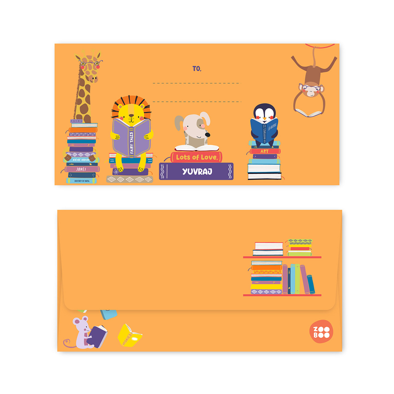 Animal Library - Personalized Money Envelopes Animal Library - Personalized Money Envelopes