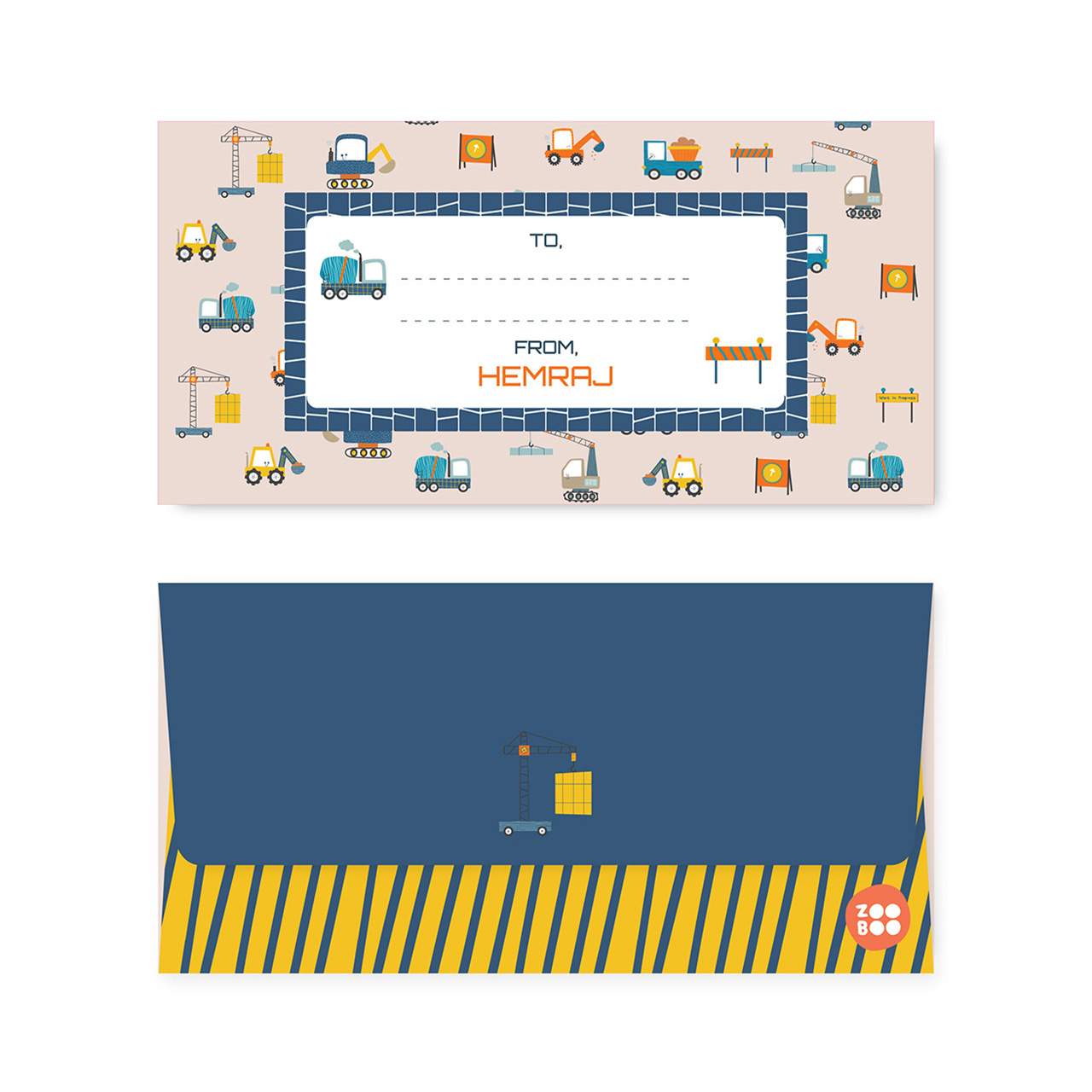Construction Site - Personalized Money Envelopes Construction Site - Personalized Money Envelopes