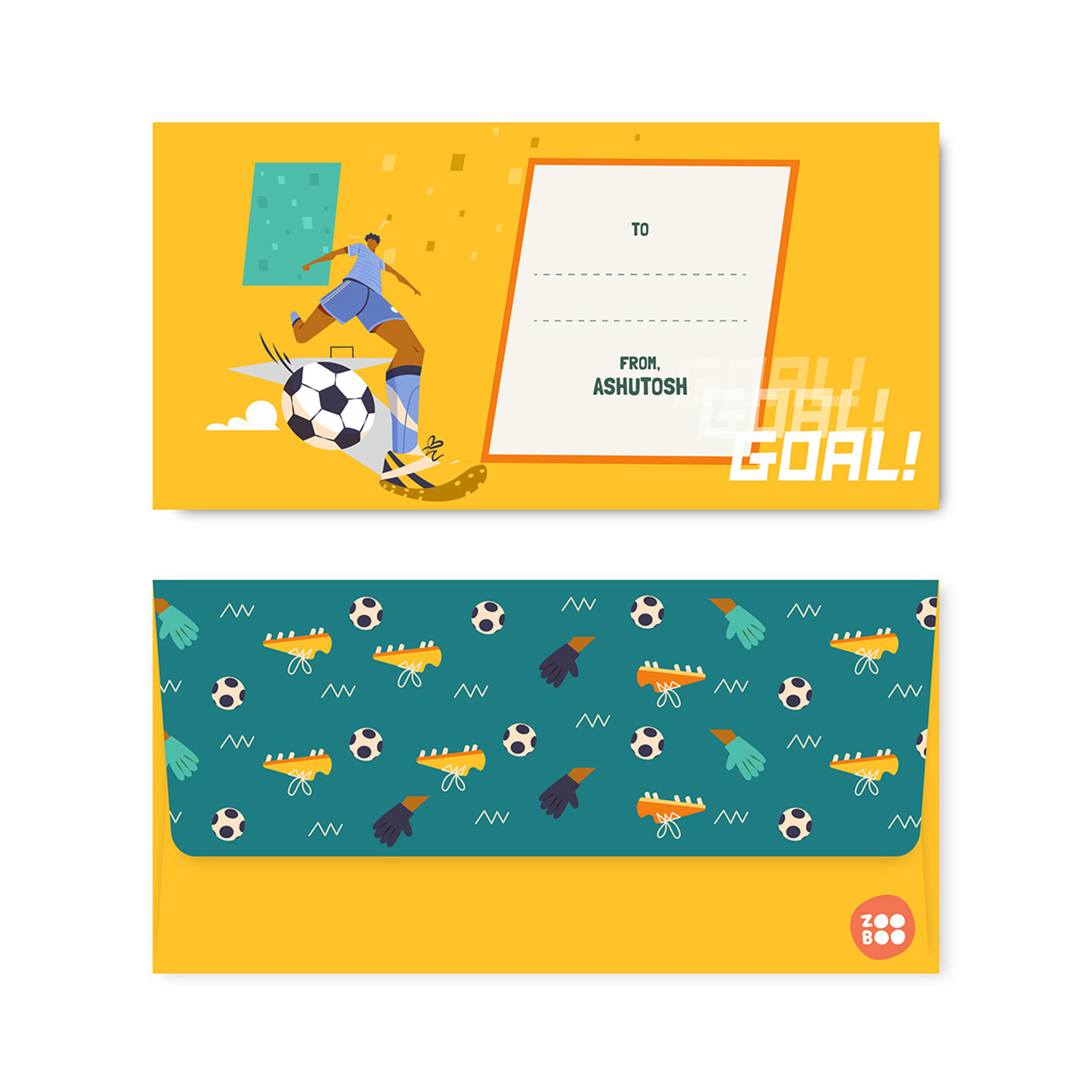 Football Goals Boy - Personalized Money Envelopes Football Goals Boy - Personalized Money Envelopes