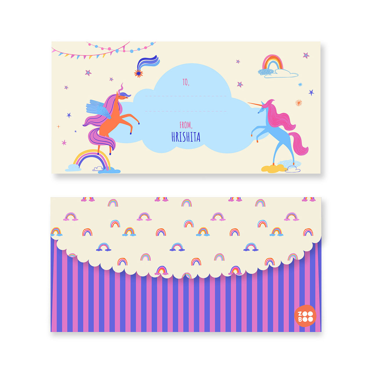 Magical Unicorn - Personalized Money Envelopes Magical Unicorn - Personalized Money Envelopes