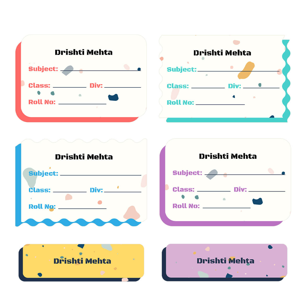 Terrazzo Pop - Name Slips (Set of 24) Terrazzo Pop - Name Slips (Set of 24)