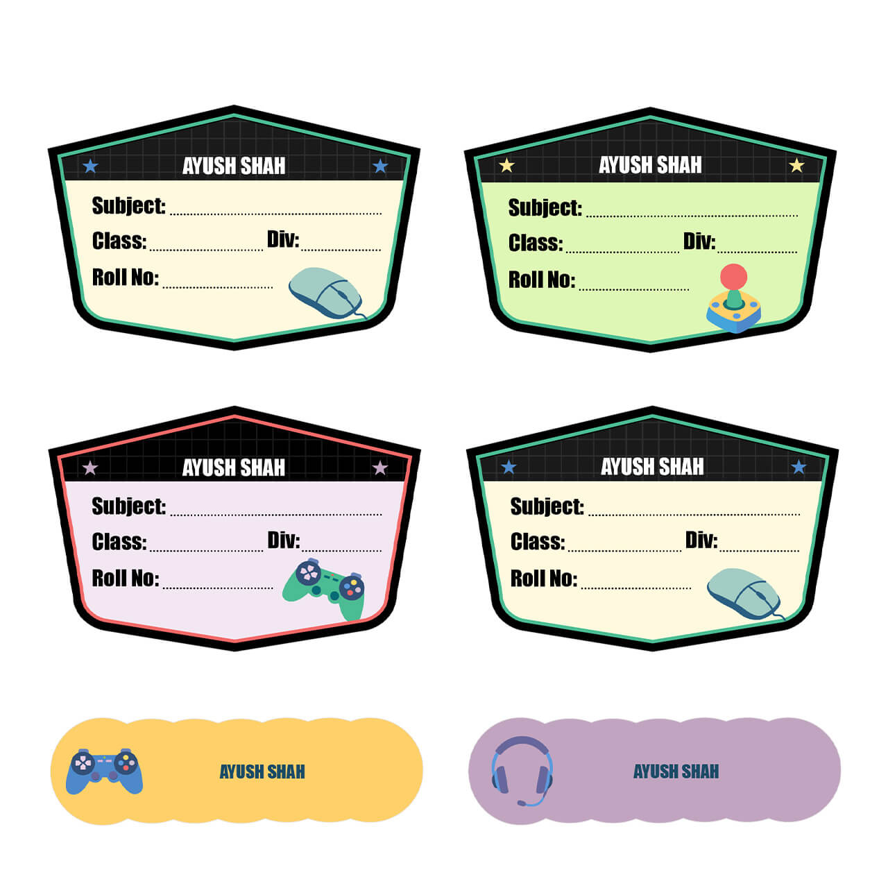 Video Game - Name Slips (Set of 24) Video Game - Name Slips (Set of 24)