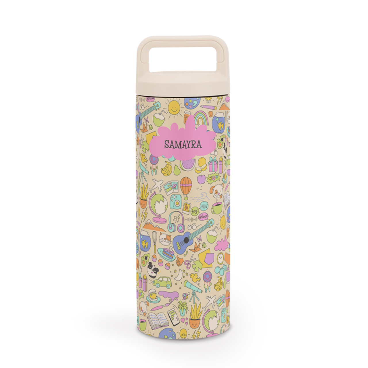Doodle Fun - Personalized Water Bottle