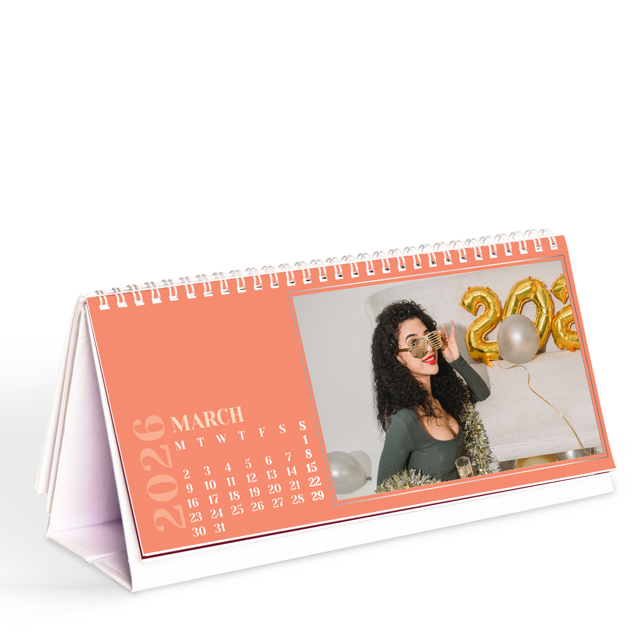 Personalised desktop photo calendar made as a birthday gift