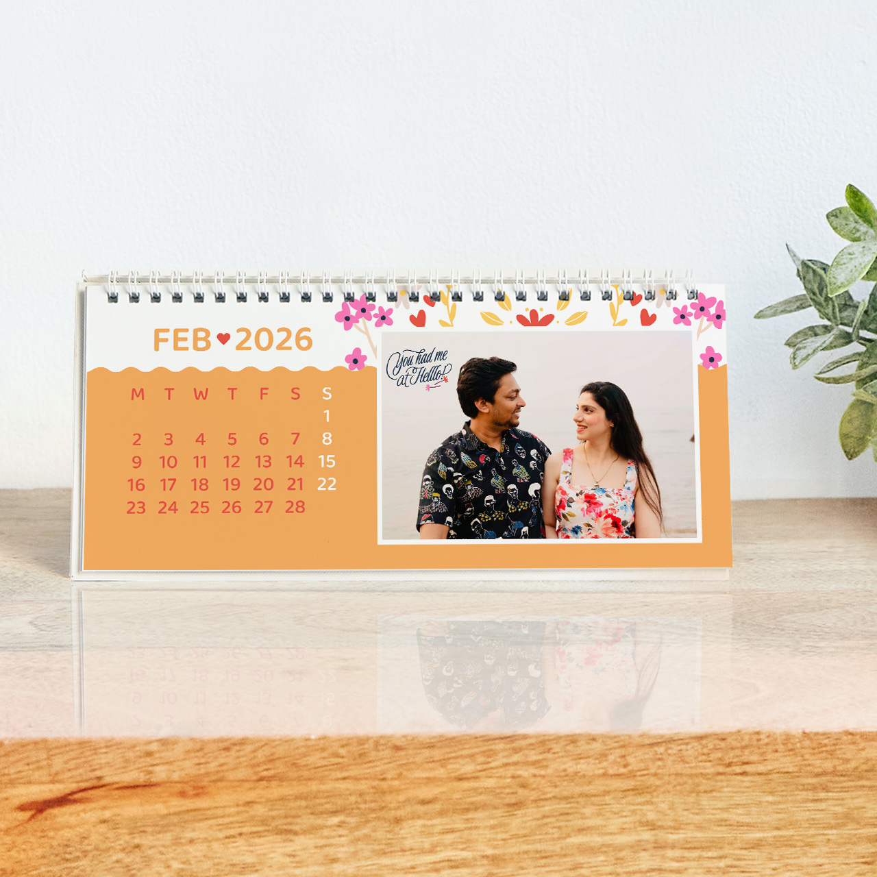 Landscape personalised photo calendar gift for a partner