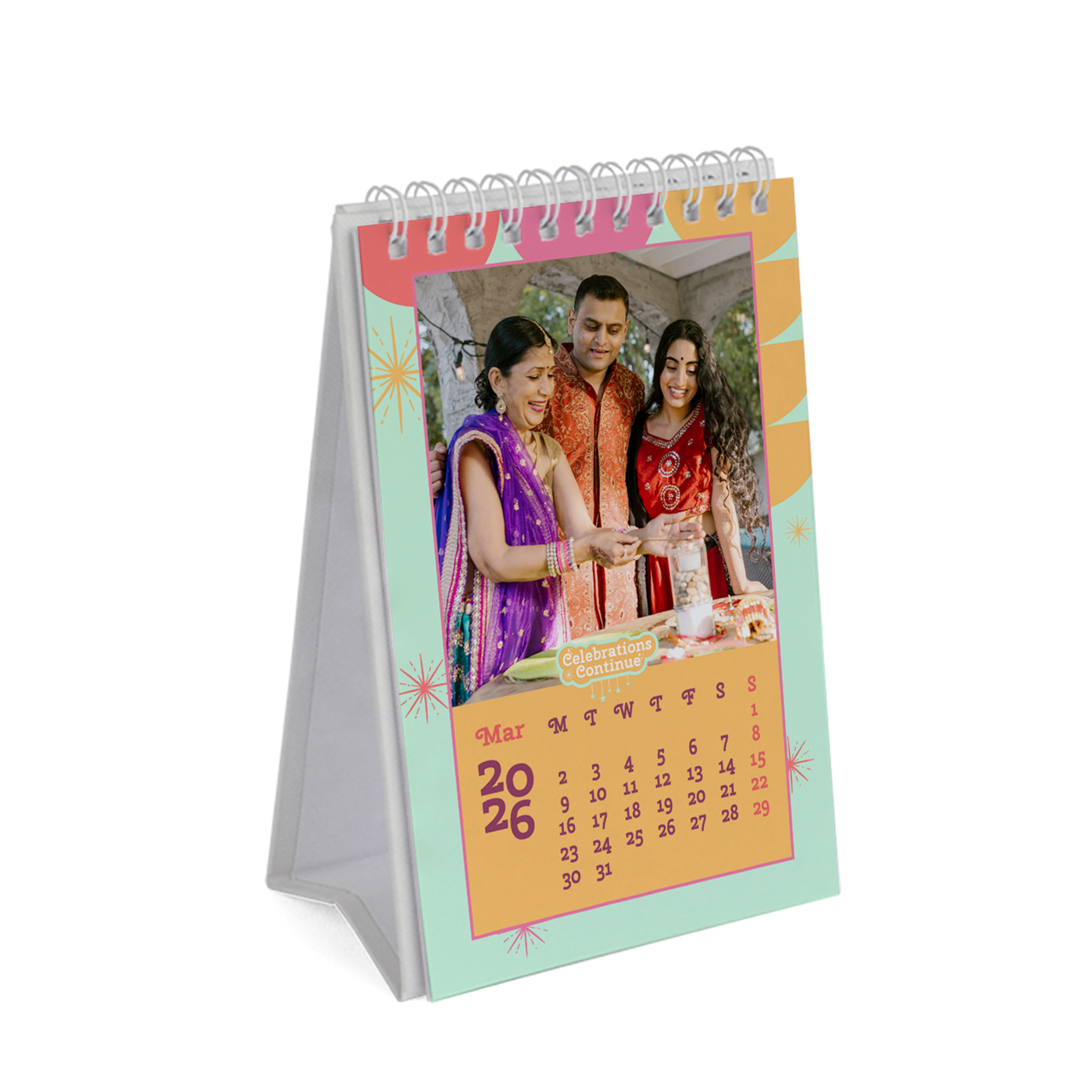 Festive Sparkle - Mini Desktop Calendar 2027 Festive Sparkle - Mini Desktop Calendar 2027