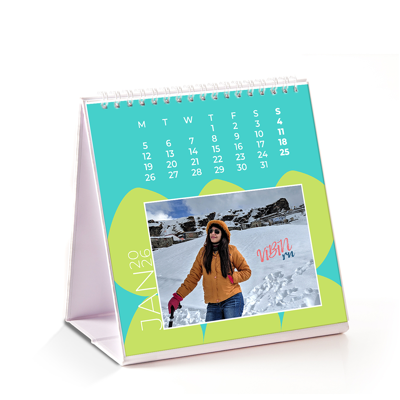 Aqua Drift - 6x6 Desktop Calendar 2026