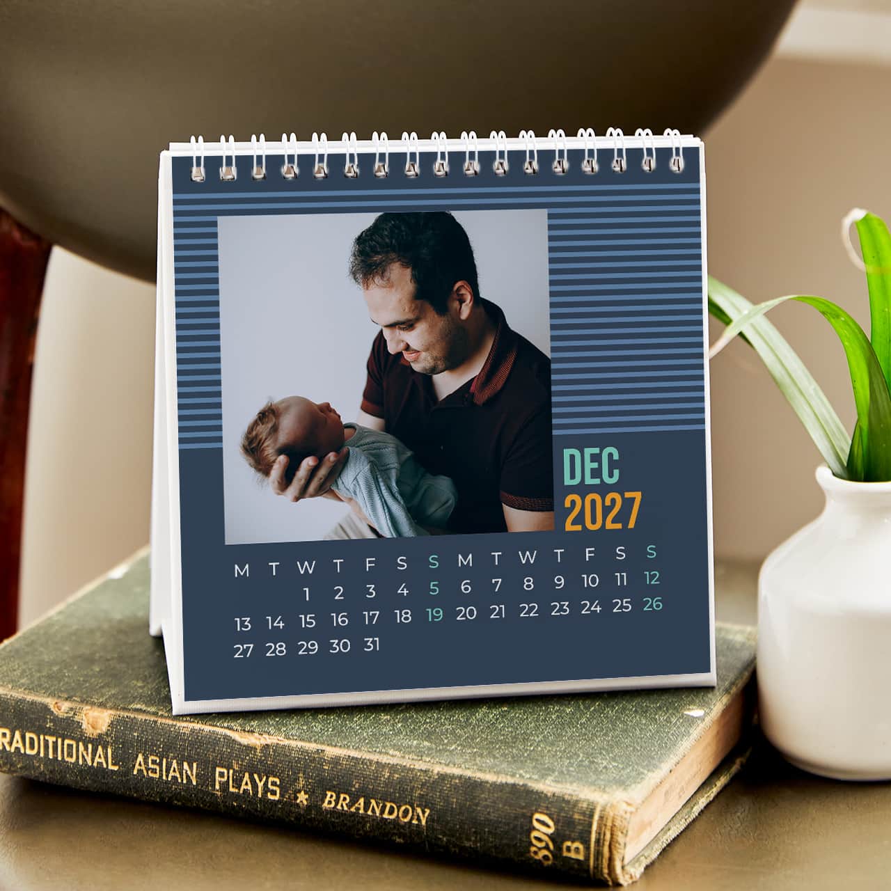 Best Dad Ever personalised family desktop calendar design for 2027